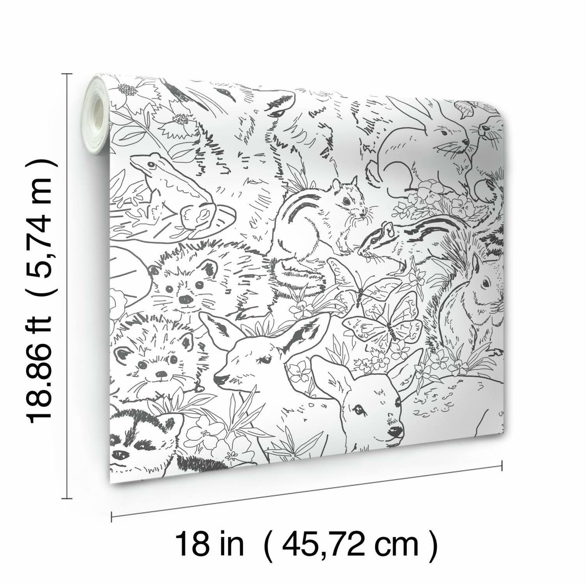 RoomMates Woodland Sketch Peel & Stick Wallpaper